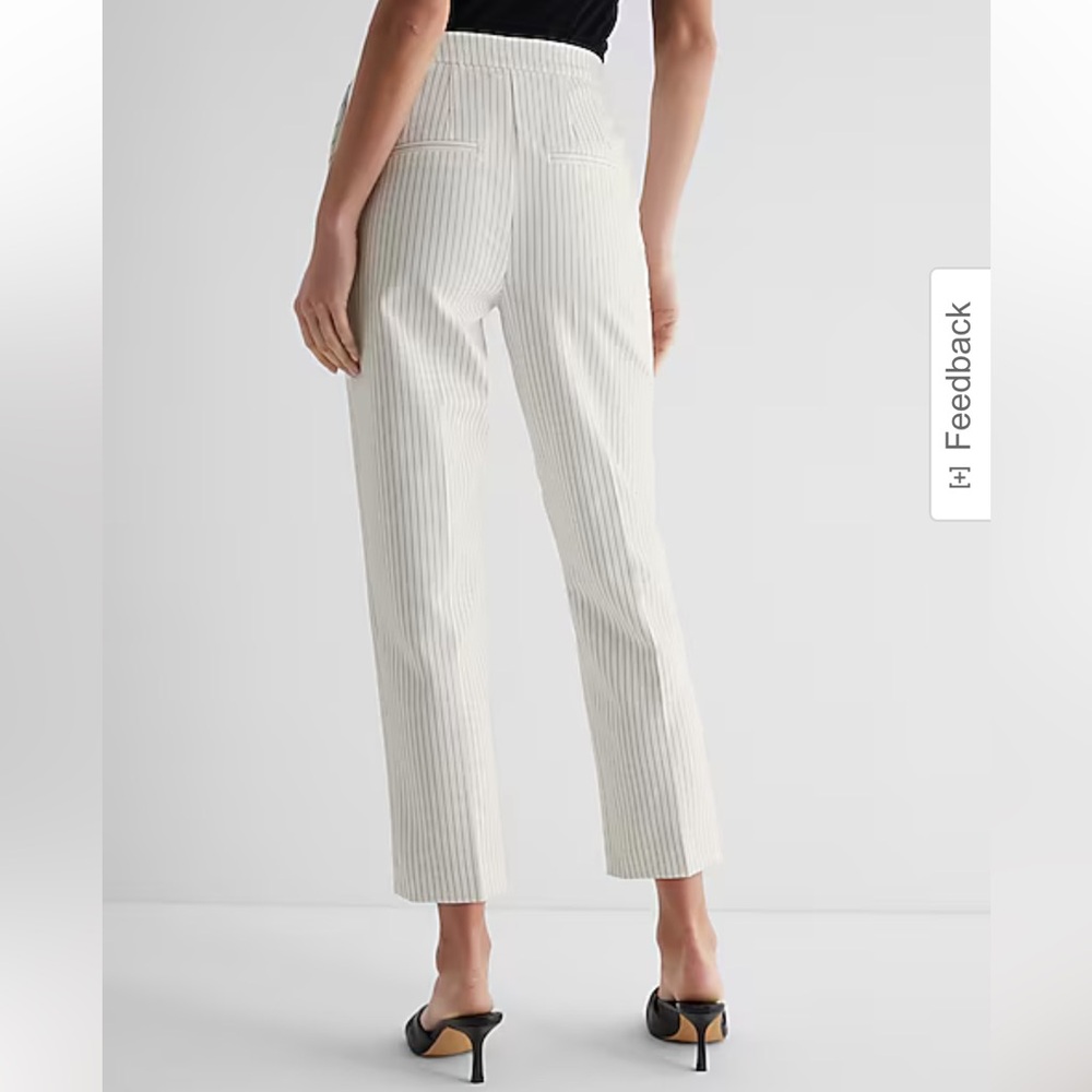 Editor Super High Waisted Pinstripe Straight Ankle Pant